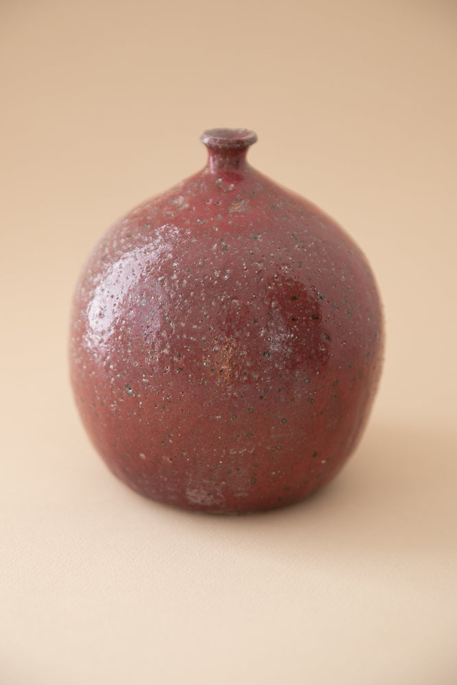Red Ceramic Small Lip Vase
