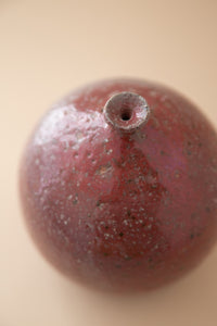Red Ceramic Small Lip Vase