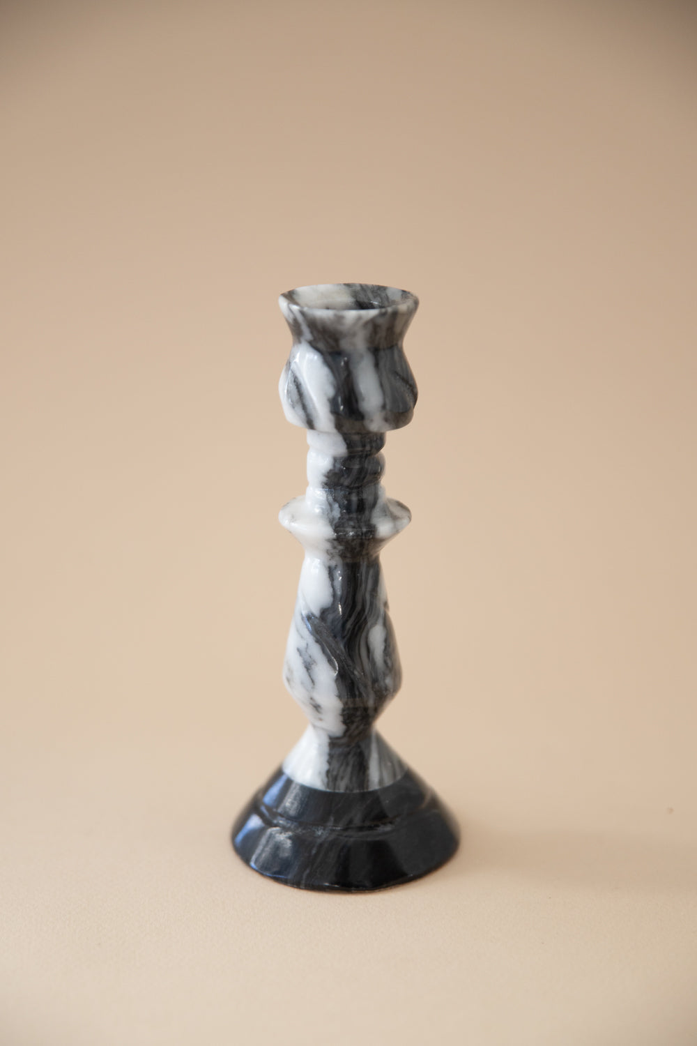 Black & White Marble Taper Candle Holder