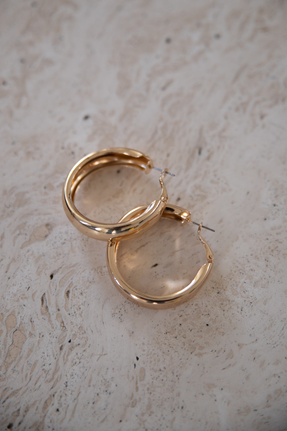 1.5" Drop - Thick Gold Hoops