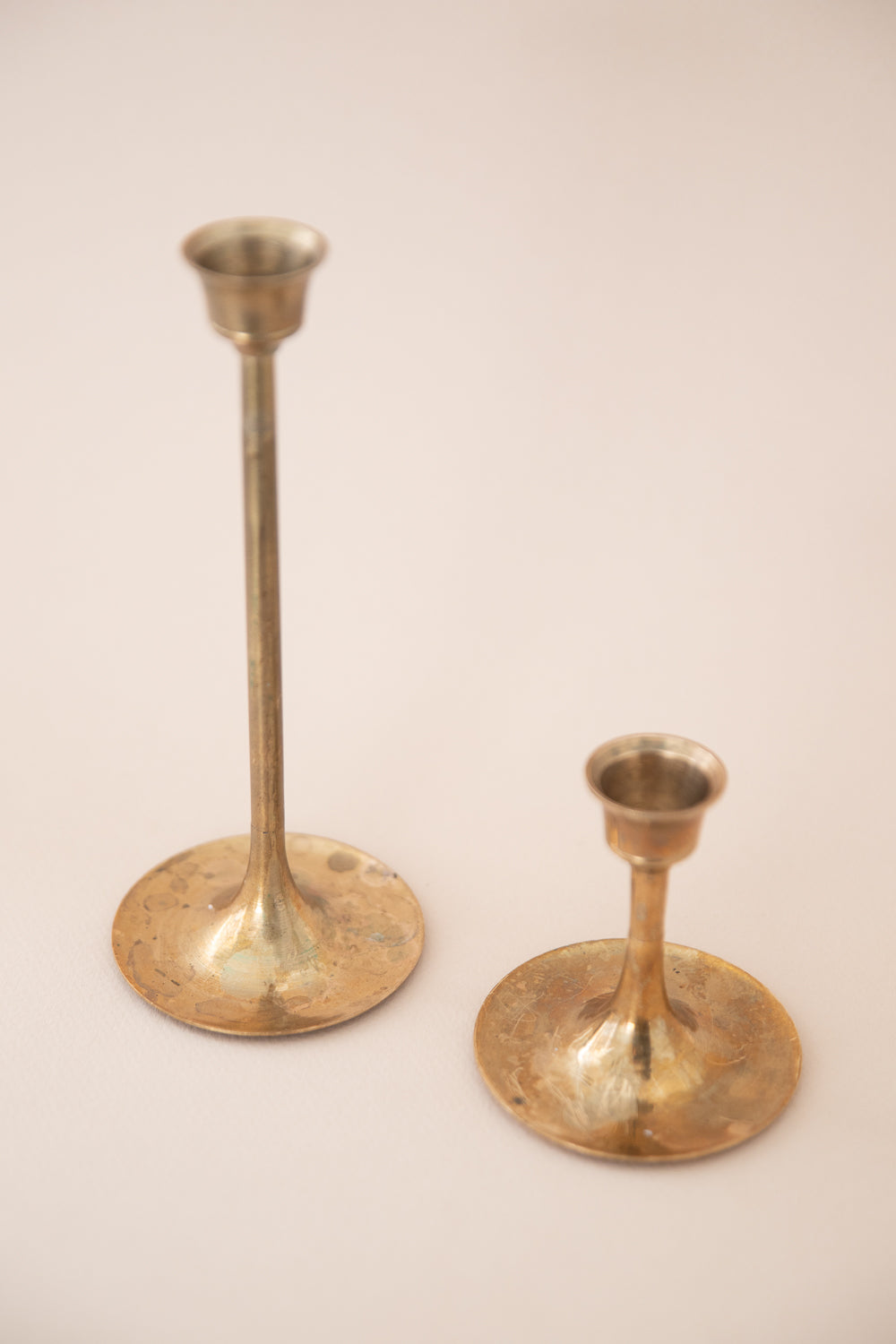 Set of 2 Brass Taper Candle Holders