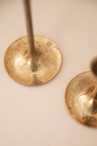 Set of 2 Brass Taper Candle Holders