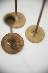 Set of 3 Brass Candle Sticks