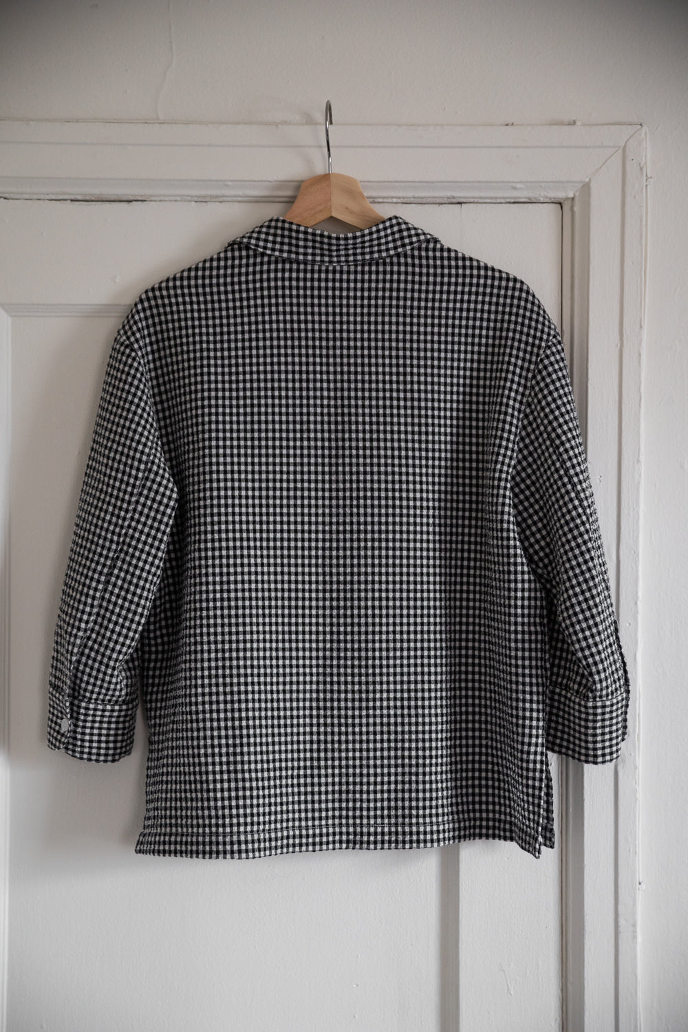 Gingham Button Top