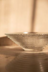 Ribbed Glass Bowl