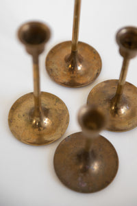 Set of 4 Brass Taper Candle Holders