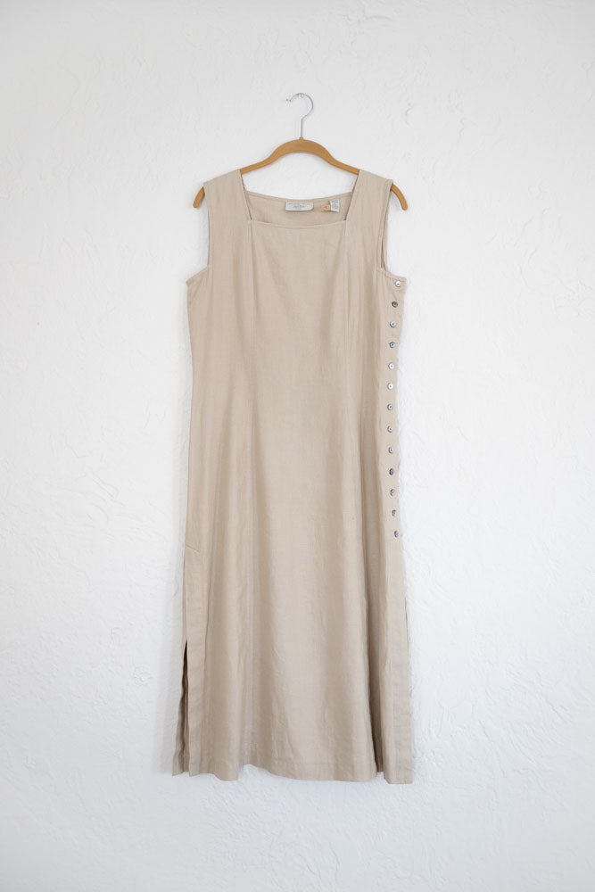 Button Linen Dress
