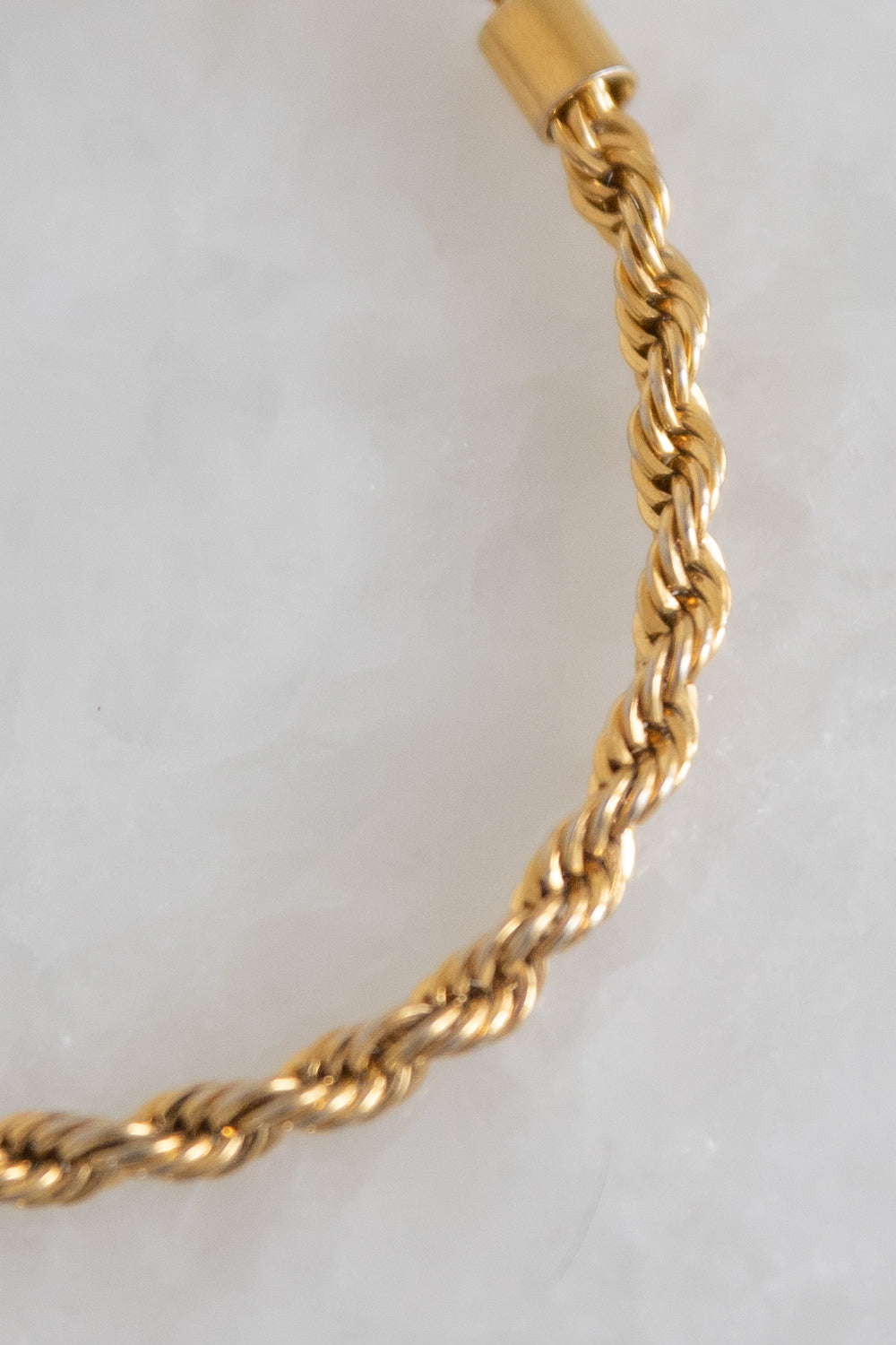 Gold Tone Rope Chain Bracelet