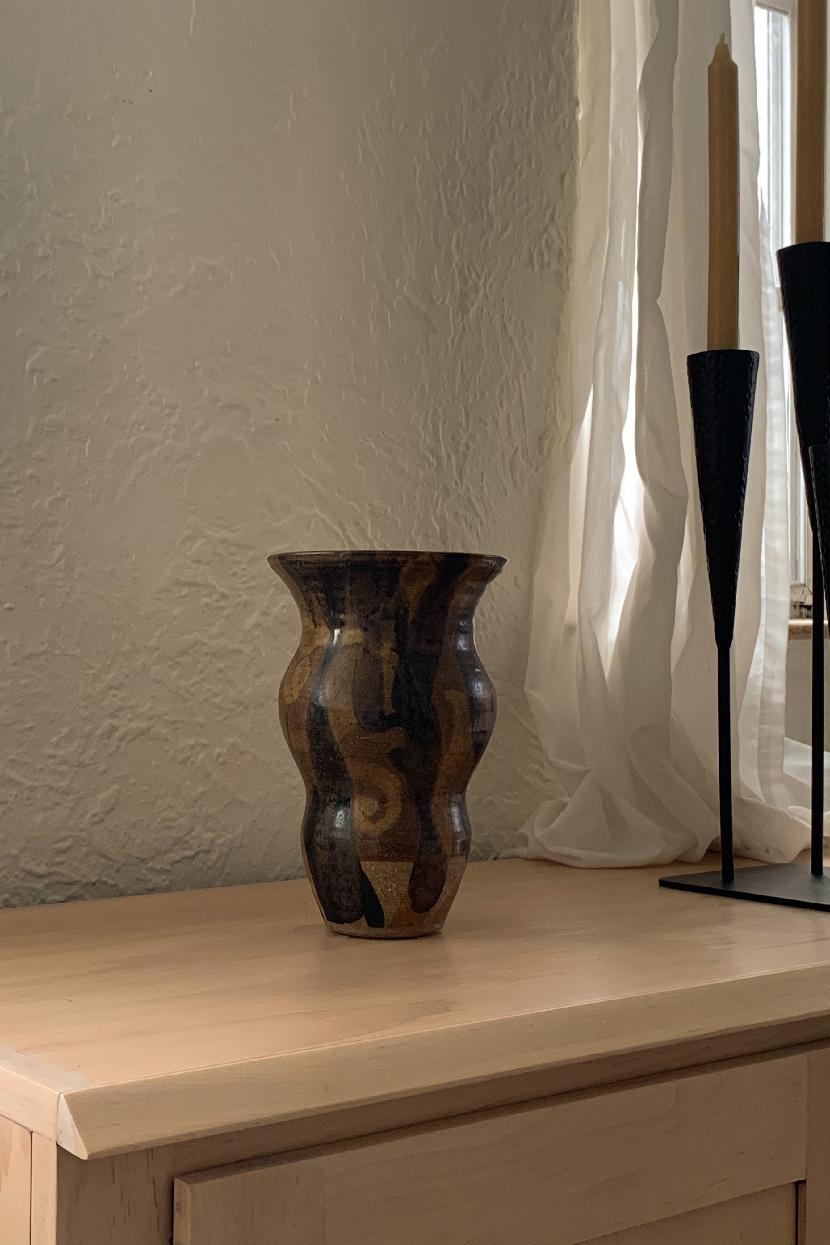 Handmade Wavy Ceramic Vase